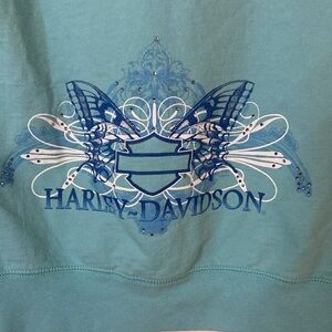 Harley Davidson Zipper Front Hoodie Womens Size M‎ Blue Tennessee